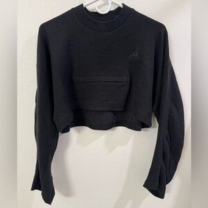 Adidas Black Cropped Sweatshirt
